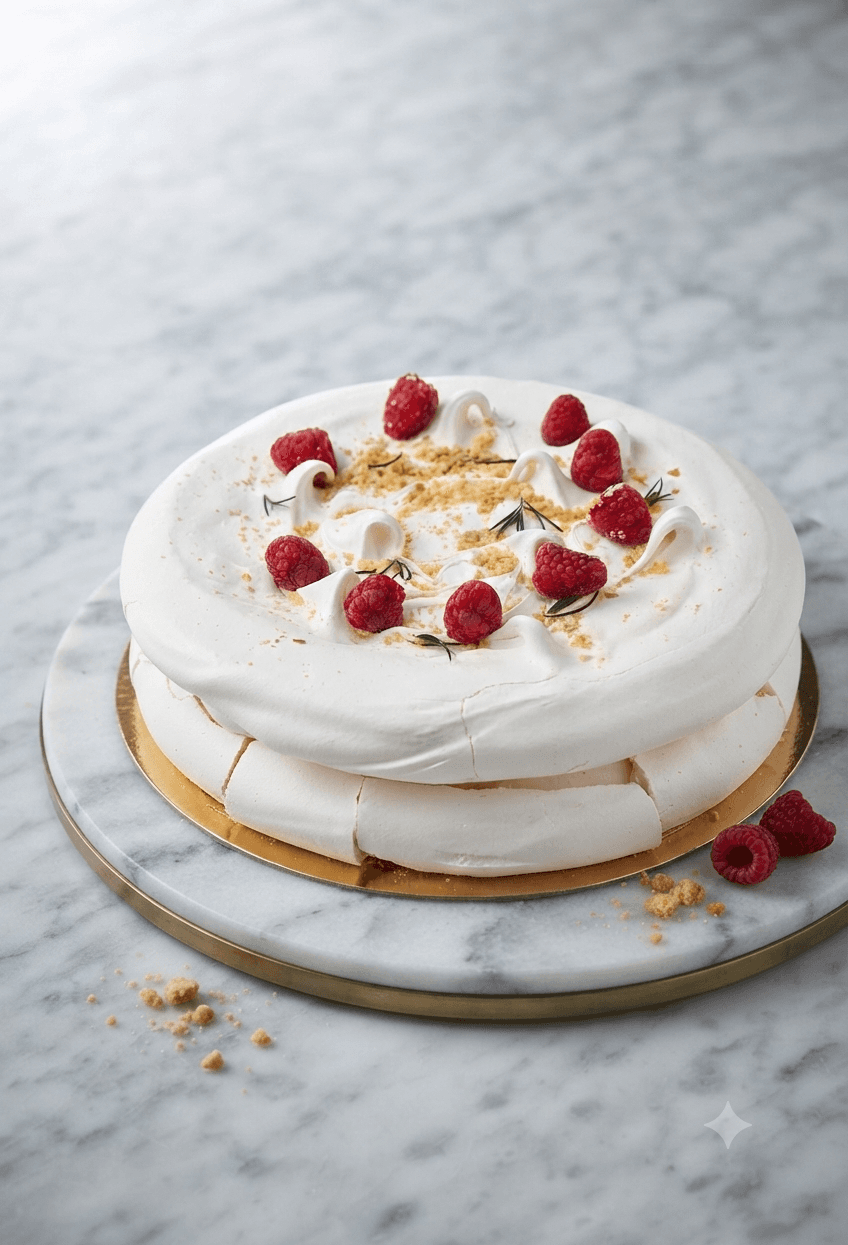 Pavlova z malinami