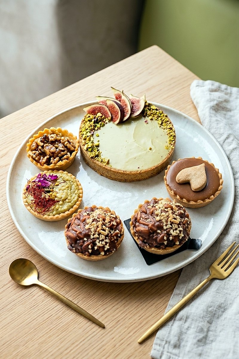 Tartaletki — pistacjowa, orzechowa, karmelowa